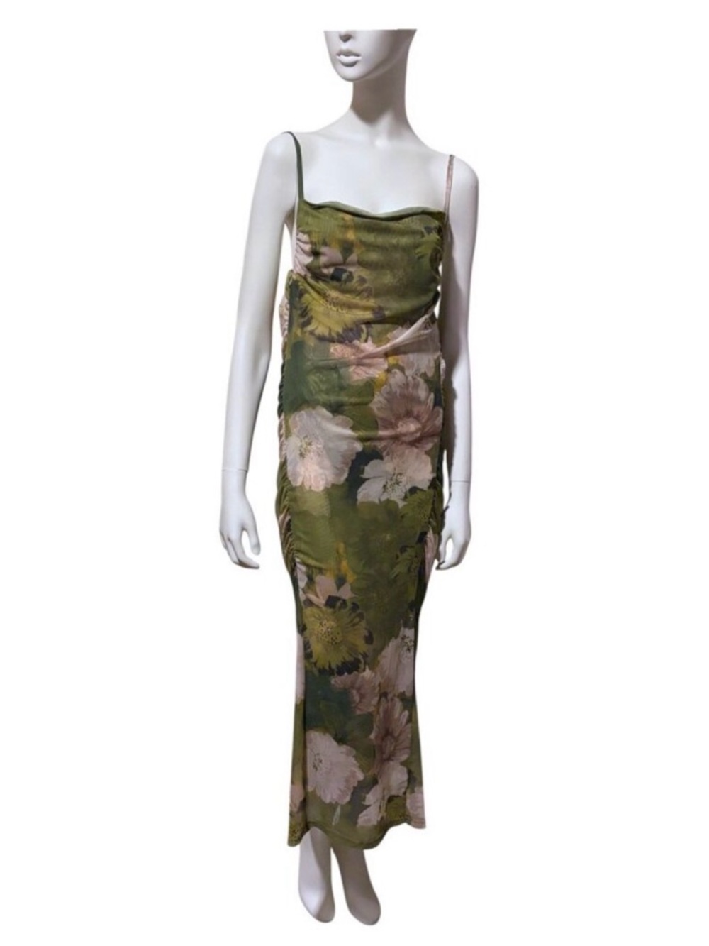 Zara Floral Mesh Blogger Fave Baddy Party Goblin Maxi Dress